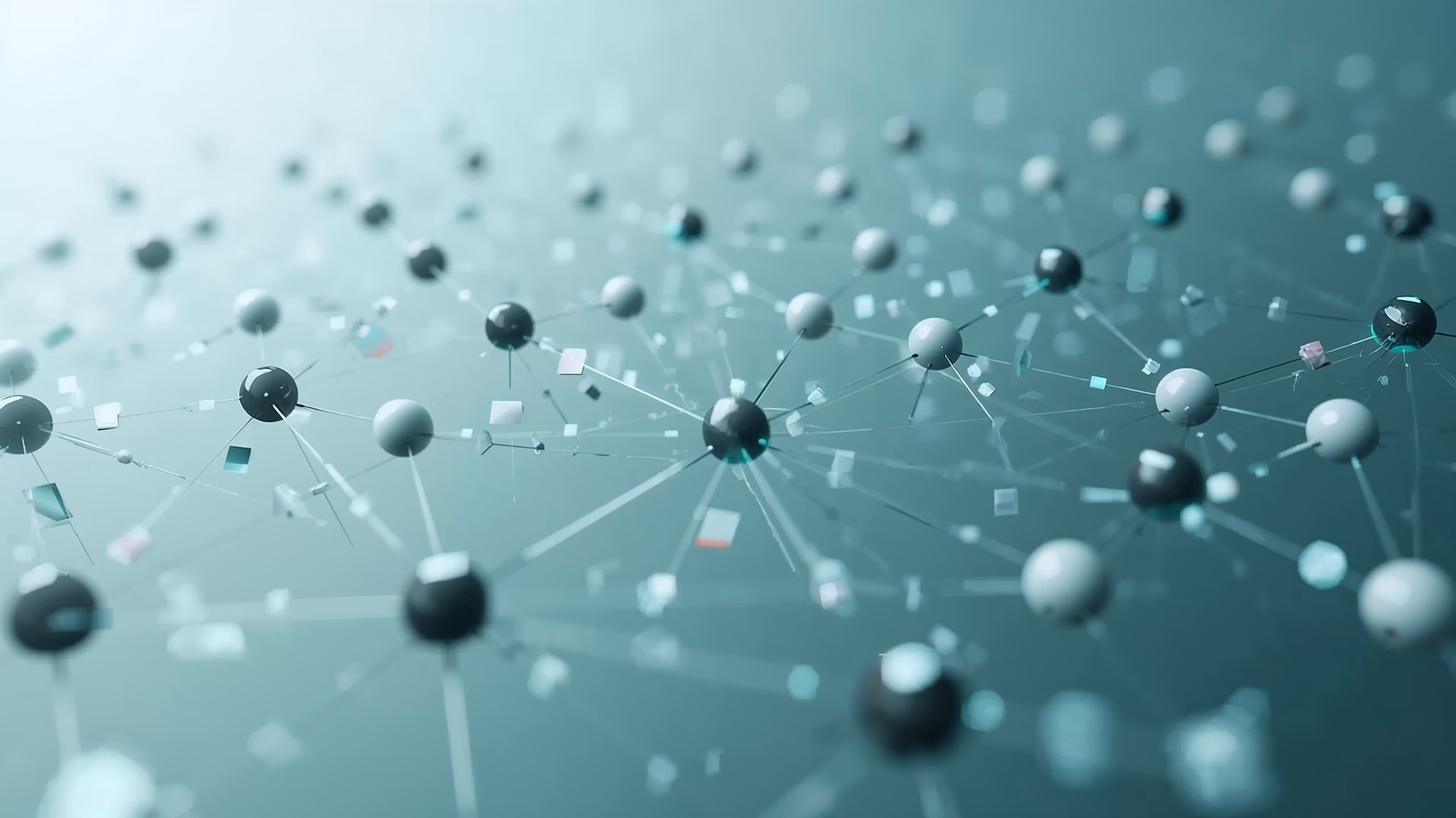 Abstraktes Dashboard mit KI-Workflows und Datenströmen, das automatisierte Abläufe für die KI-gestützte Prozessautomatisierung für Kreativagenturen in einer modernen Benutzeroberfläche symbolisiert.